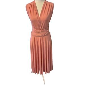 72 Styles Infinity Dress W Bandeau In Coral Midi Convertible Wedding Bridesmaids